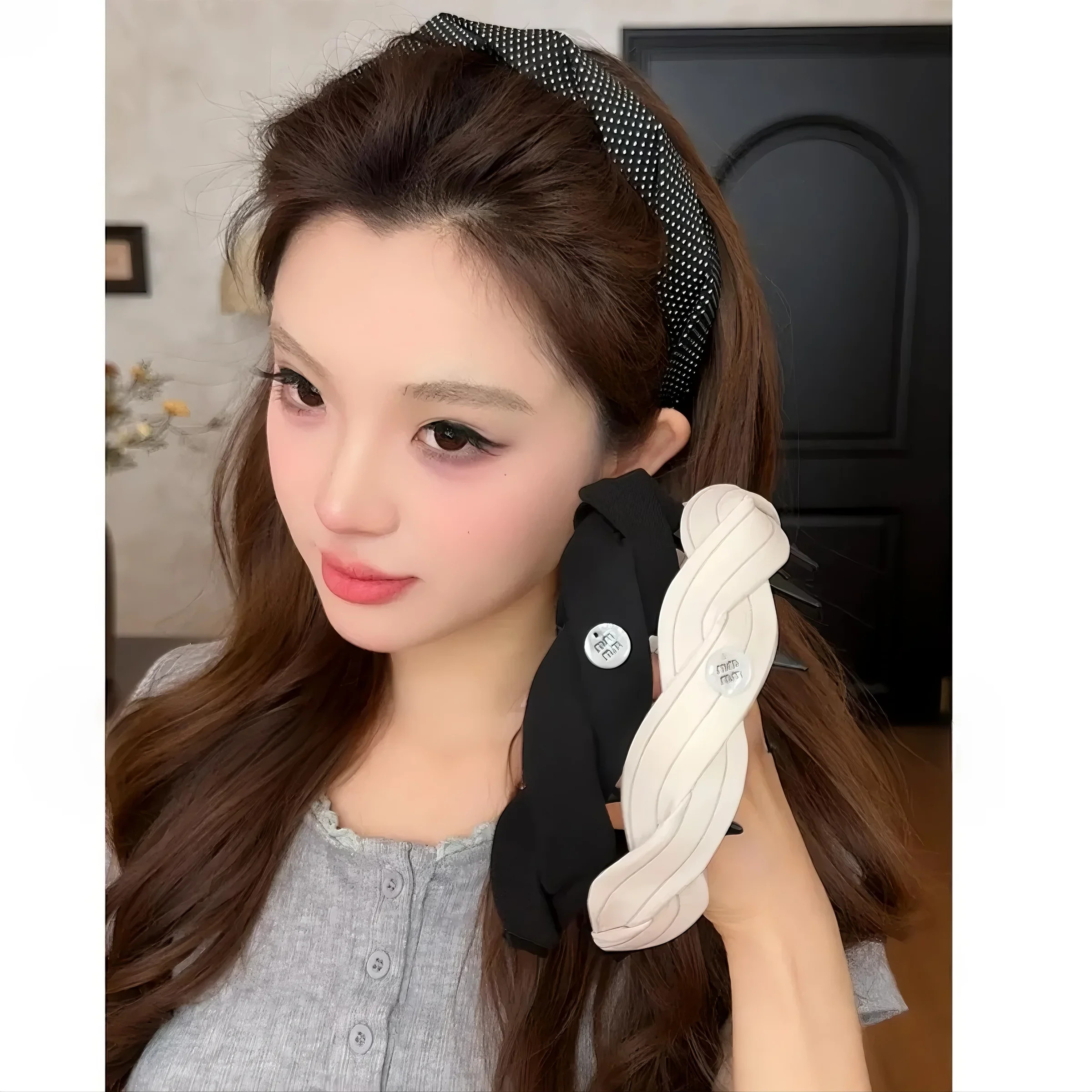 高级感麻花布艺条纹发箍女春夏高颅顶不勒头压发洗脸头箍发卡发饰