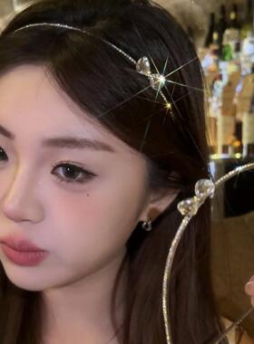 韩国东大门蝴蝶结水钻发箍女