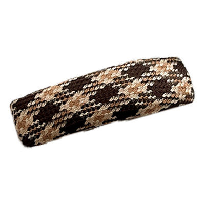 美拉德咖色千鸟格发夹侧边刘海夹