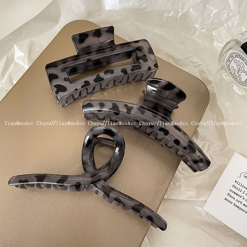 灰色豹纹盘发抓夹2025新款高级感发夹女后脑勺鲨鱼夹气质夹子头饰,饰品/流行首饰/时尚饰品新,发饰,淘宝优惠券,粉丝福利购,淘宝优惠卷