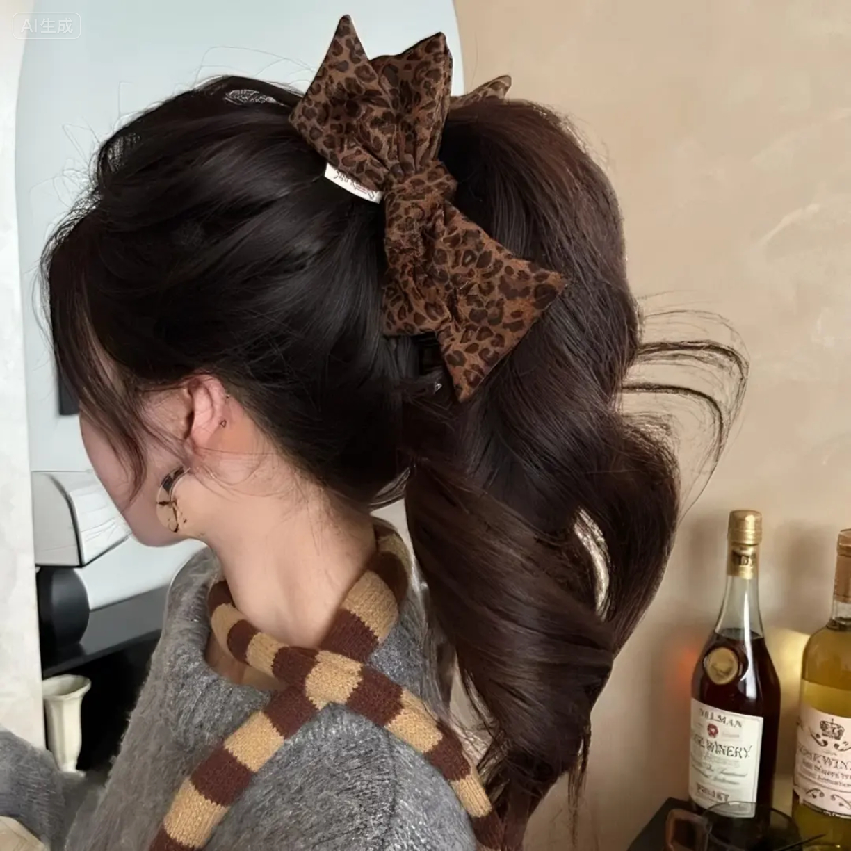 韩系豹纹不规则蝴蝶结香蕉夹女秋冬后脑勺高马尾抓夹甜酷辣妹发夹,饰品/流行首饰/时尚饰品新,发饰,淘宝优惠券,粉丝福利购,淘宝优惠卷