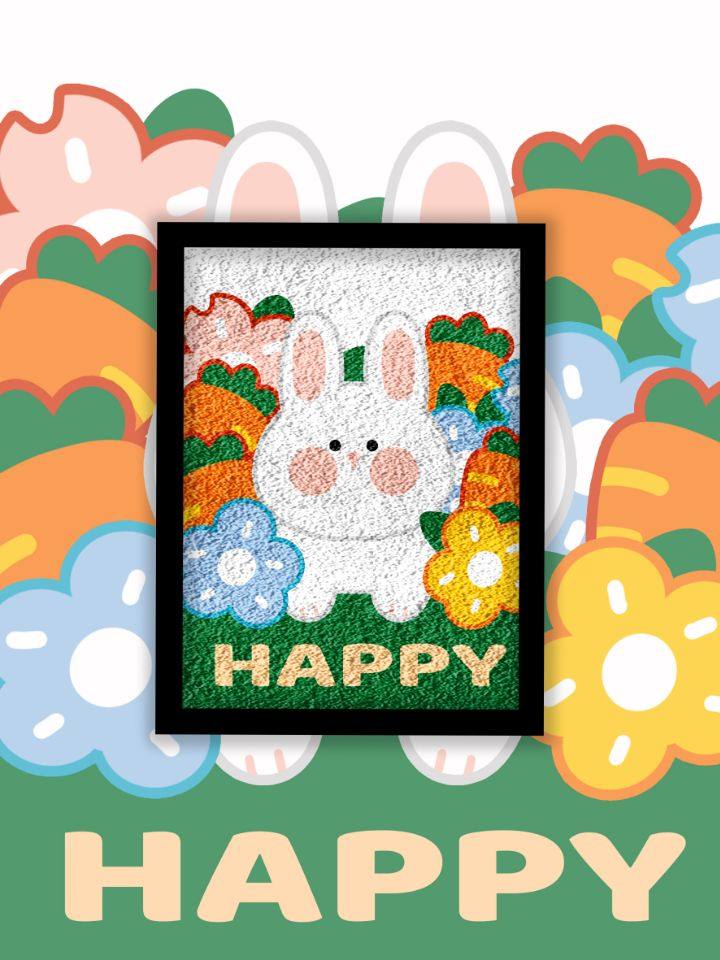 2023新款happy兔纸浆画手工diycarrot胡萝卜大暑期学校社区活动