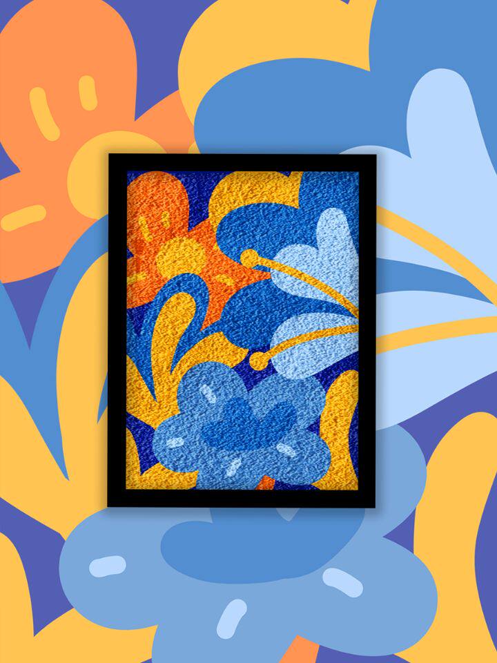纸浆画手工diy拼色花朵画 简约艺术室内客厅装饰 郁金香百合玫瑰