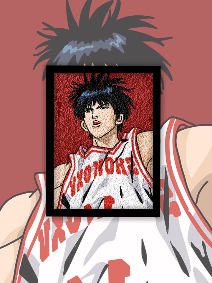 灌篮高手 经典童年回忆巨作 高中篮球热血少年漫 纸浆画手工diy