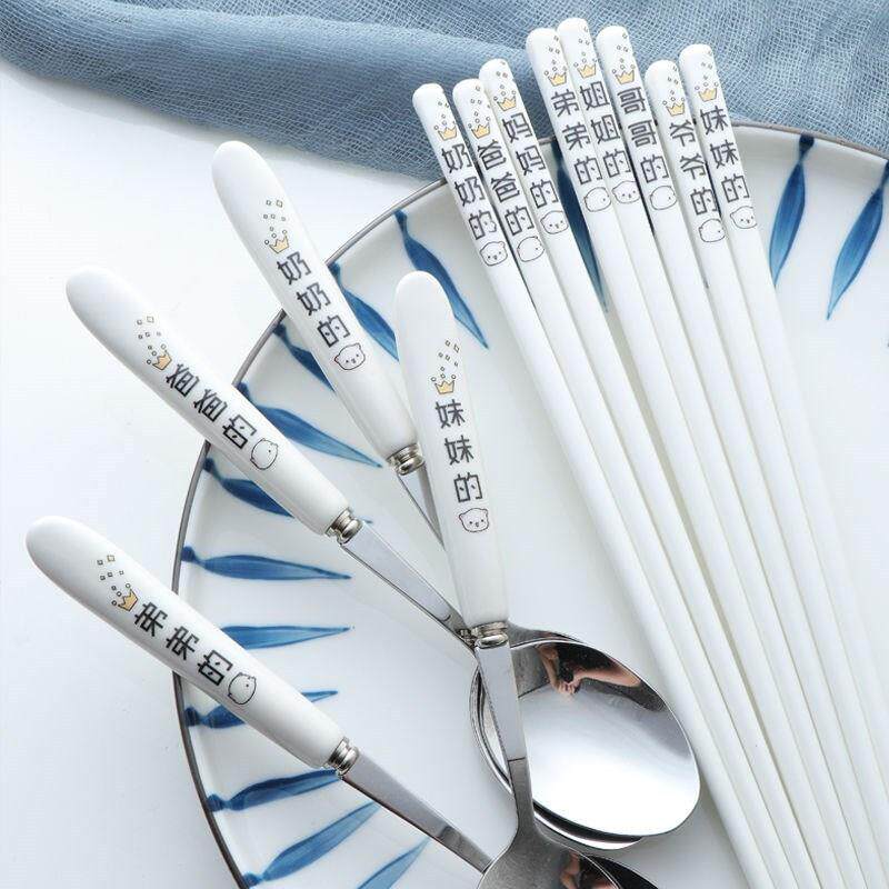 不锈钢叉子加厚可爱恐龙亲子一家三口成人儿童陶瓷沙拉牛排叉家用