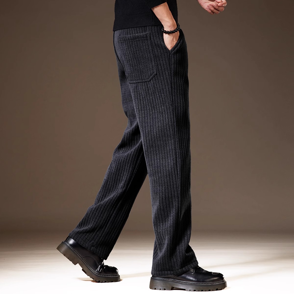香港高端美式重磅灯芯绒裤子男冬季粗条绒宽松大码加绒垂感休闲裤