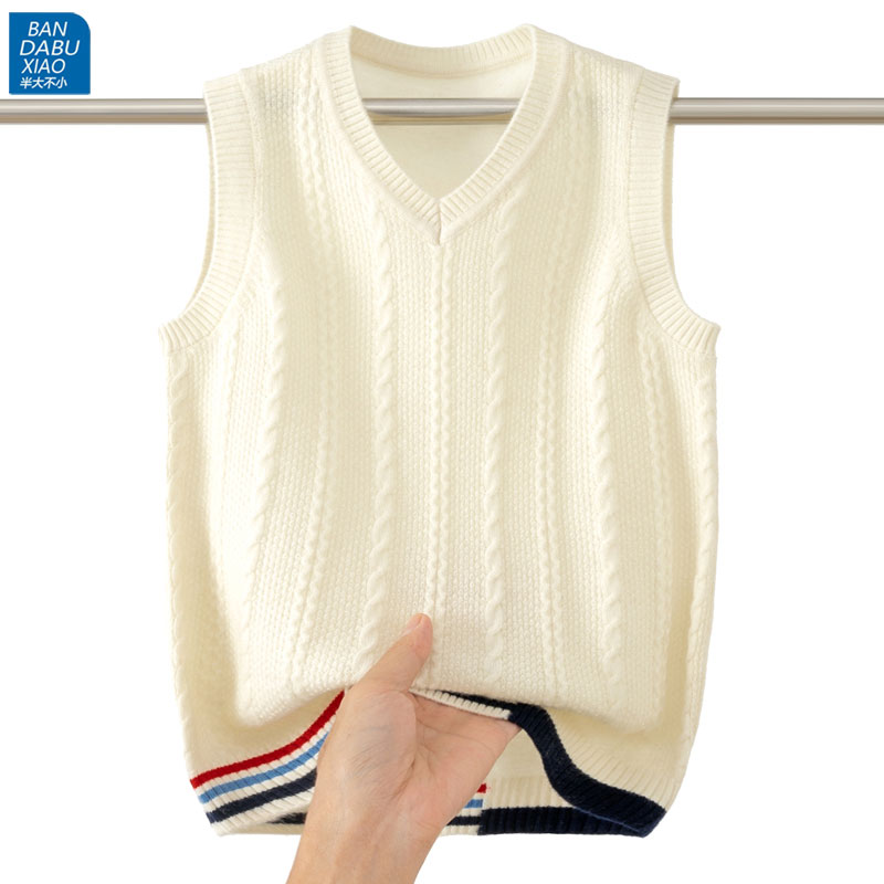 男孩子秋冬季羊毛背心男潮