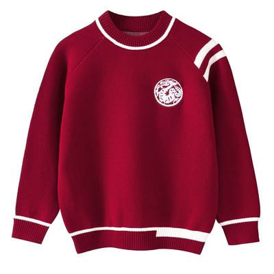 男童青少年小学生纯棉毛衣厚款