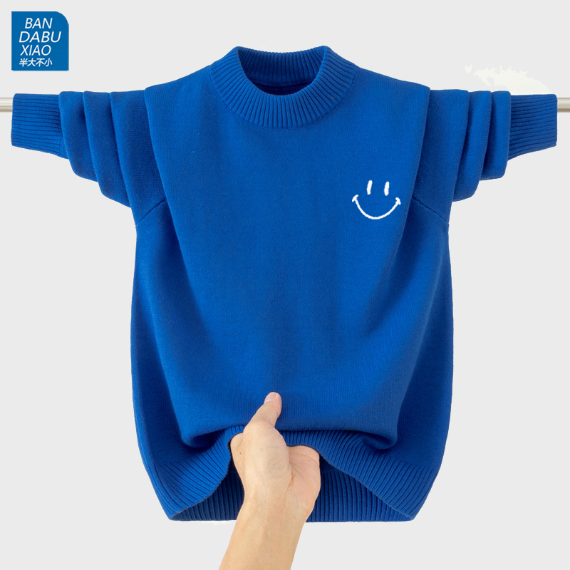 中大童毛衣男刺绣纯棉打底衫