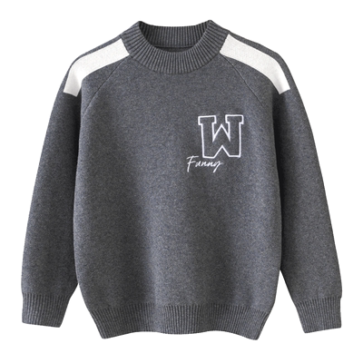 中大童刺绣纯棉毛衣潮流tz2331w