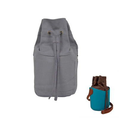 obag包Obasket纯色帆布拉绳内胆