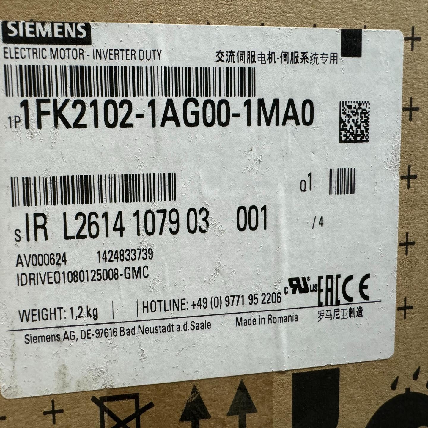 #SIEMENS/西门子 1FK2102-1AG00-1MA