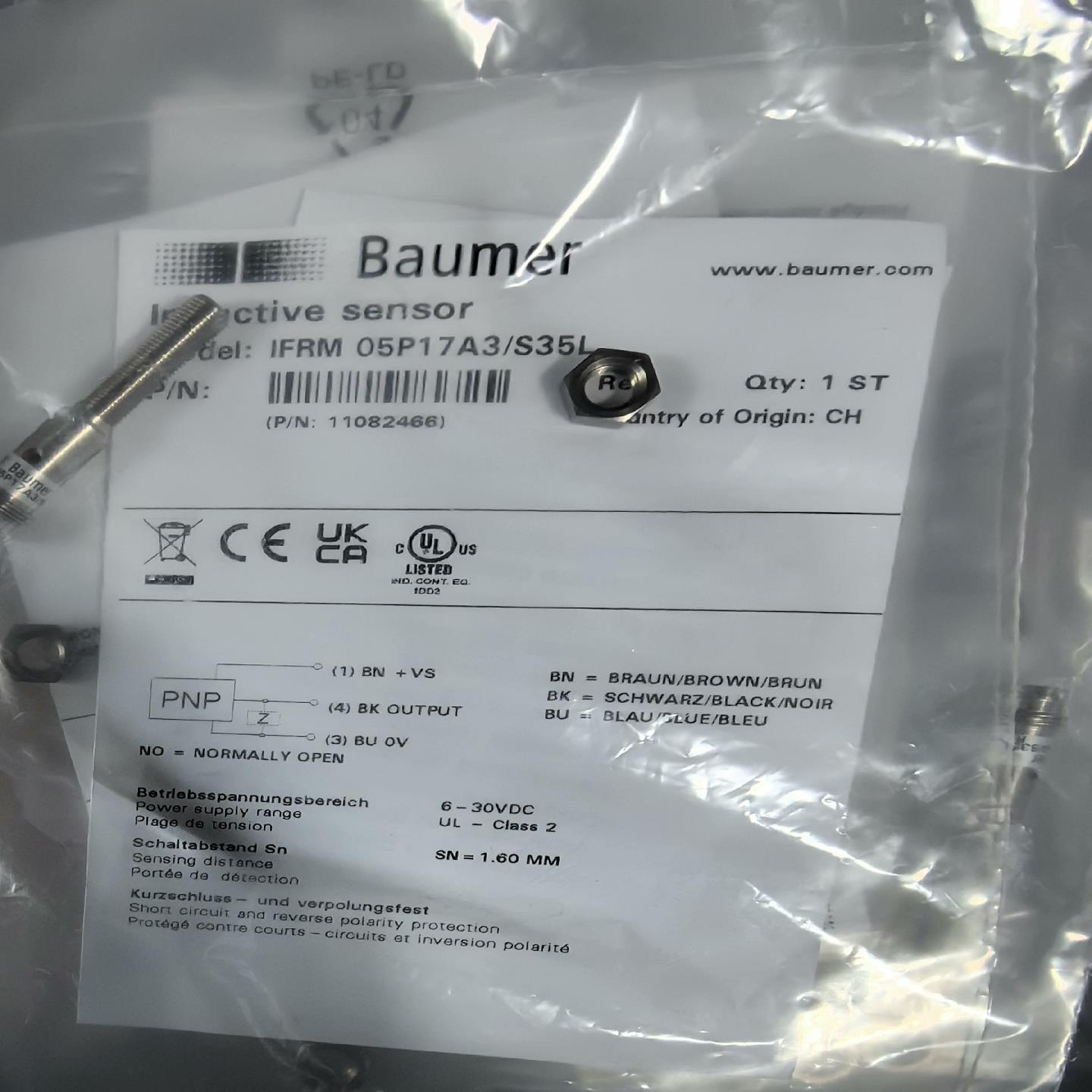 Baumer 堡盟IFRM 05P17A3/S35L-电感式
