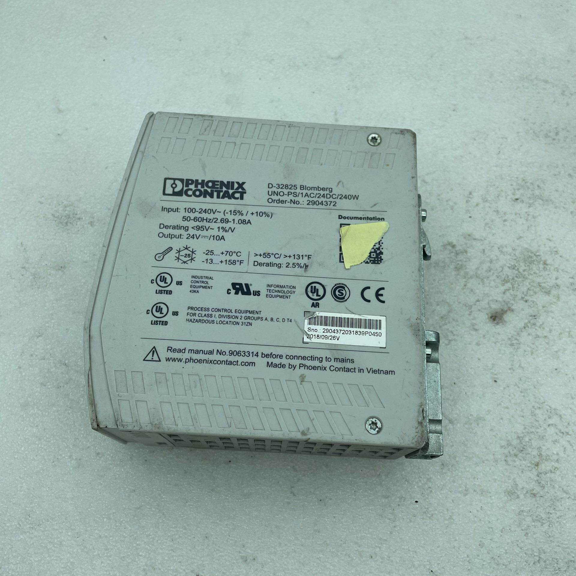 菲尼克斯UNO电源2904372 UNO-PS/1AC/24