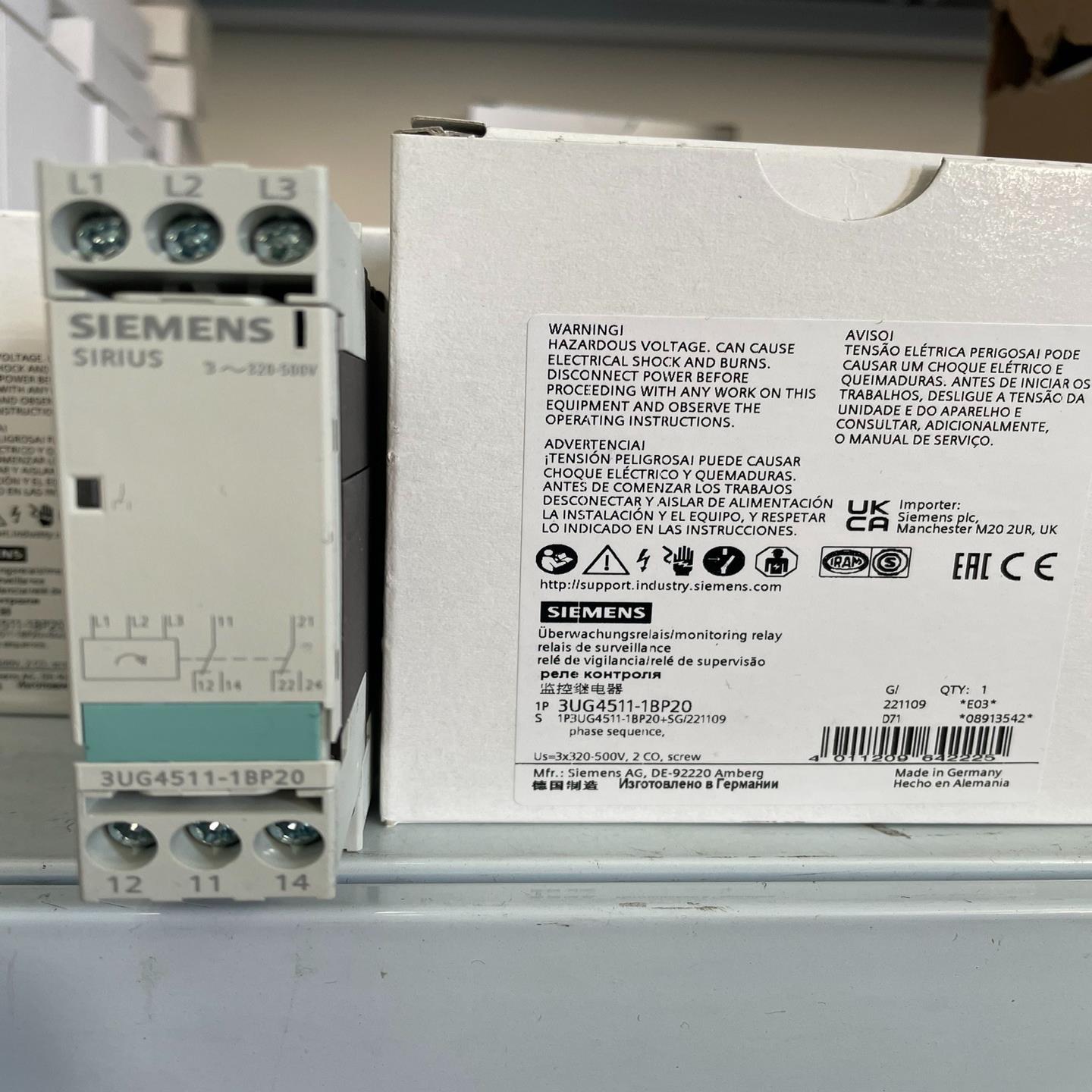 3UG4511-1BP20  模拟监控继电器 相序监视 3
