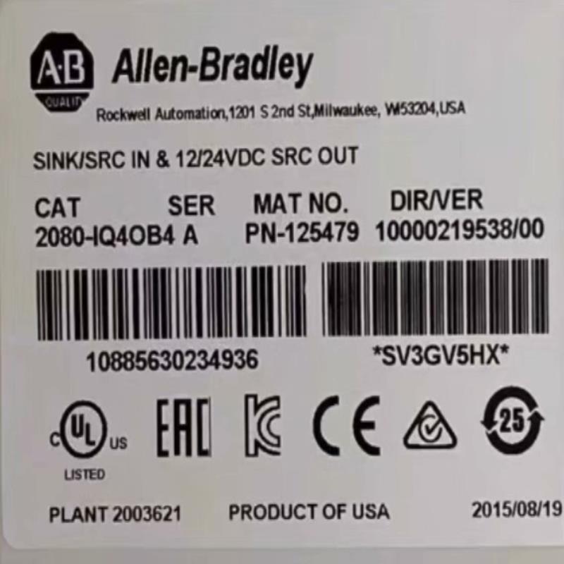 AB罗克韦尔2080-IQ4OB4全新原装，，现货。