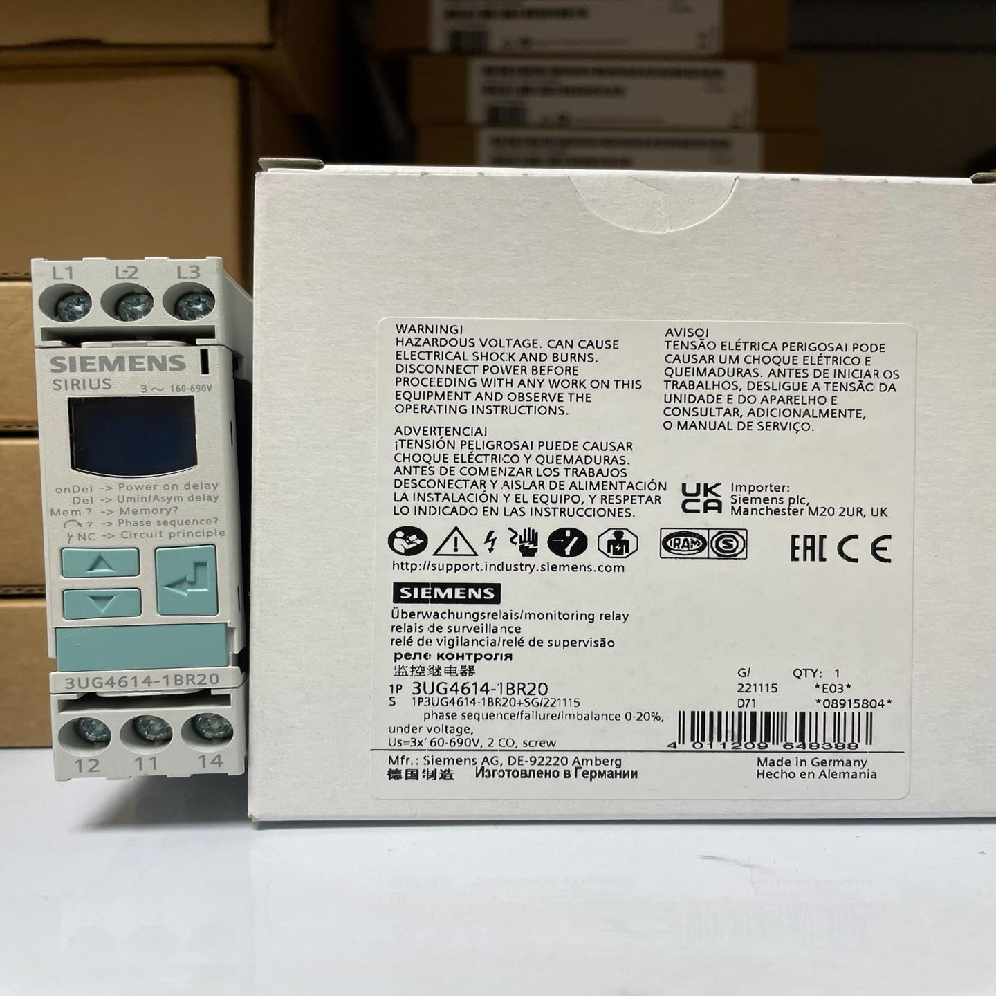 3UG4614-1BR20  数字监控继电器 不对称性 0-