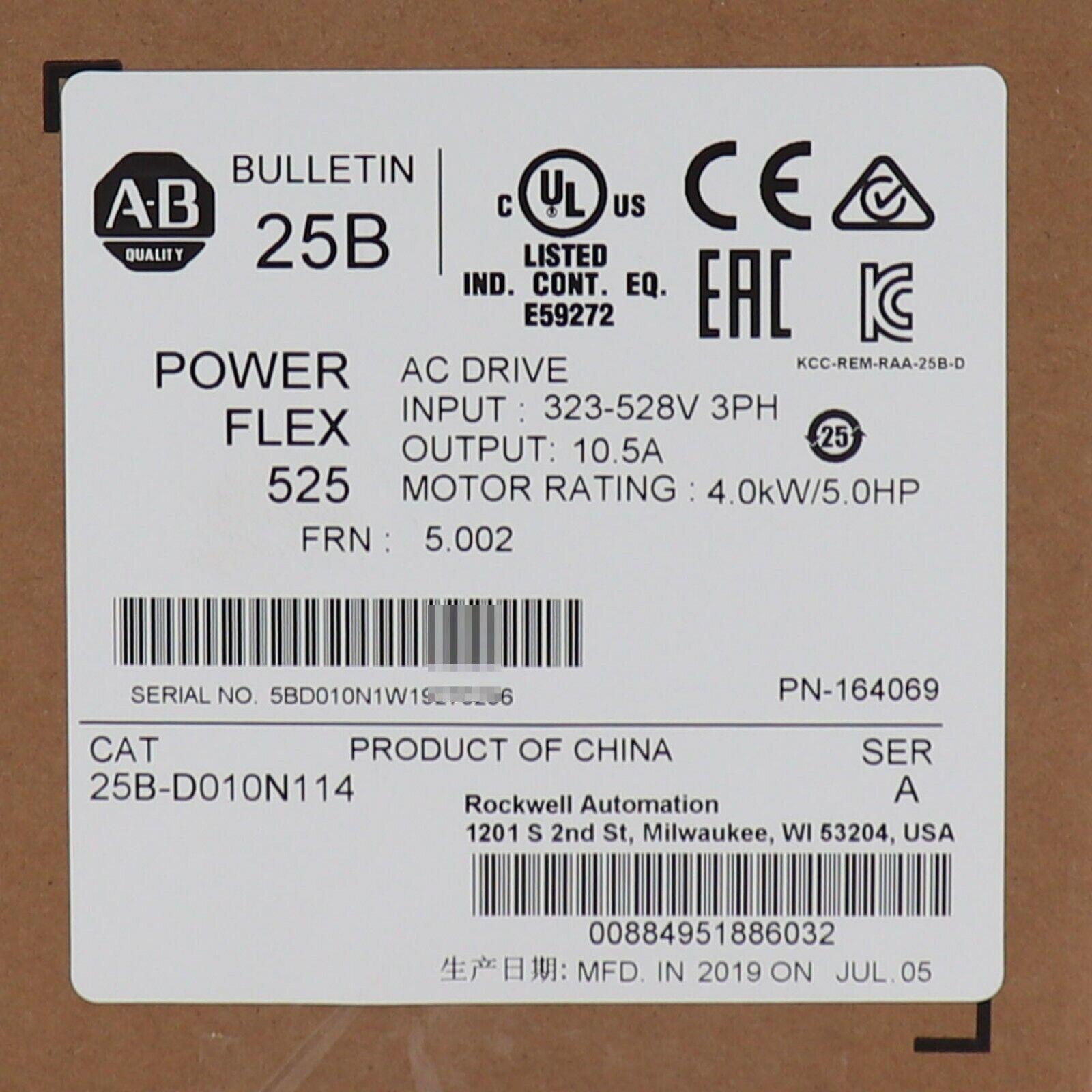 供应原装AB25B-D010N114 PowerFlex 525 4kW 5Hp 交流电驱动
