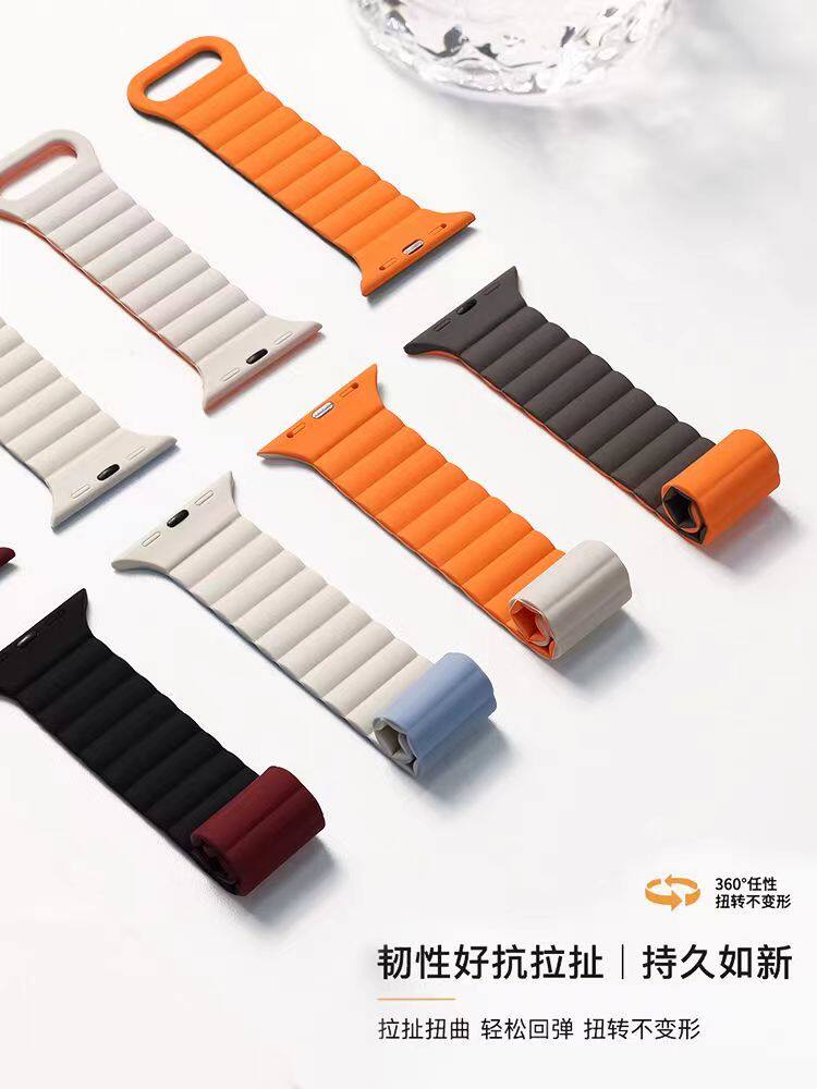 适用苹果手表强磁硅胶表带2代高级创意双色使用感如何?
