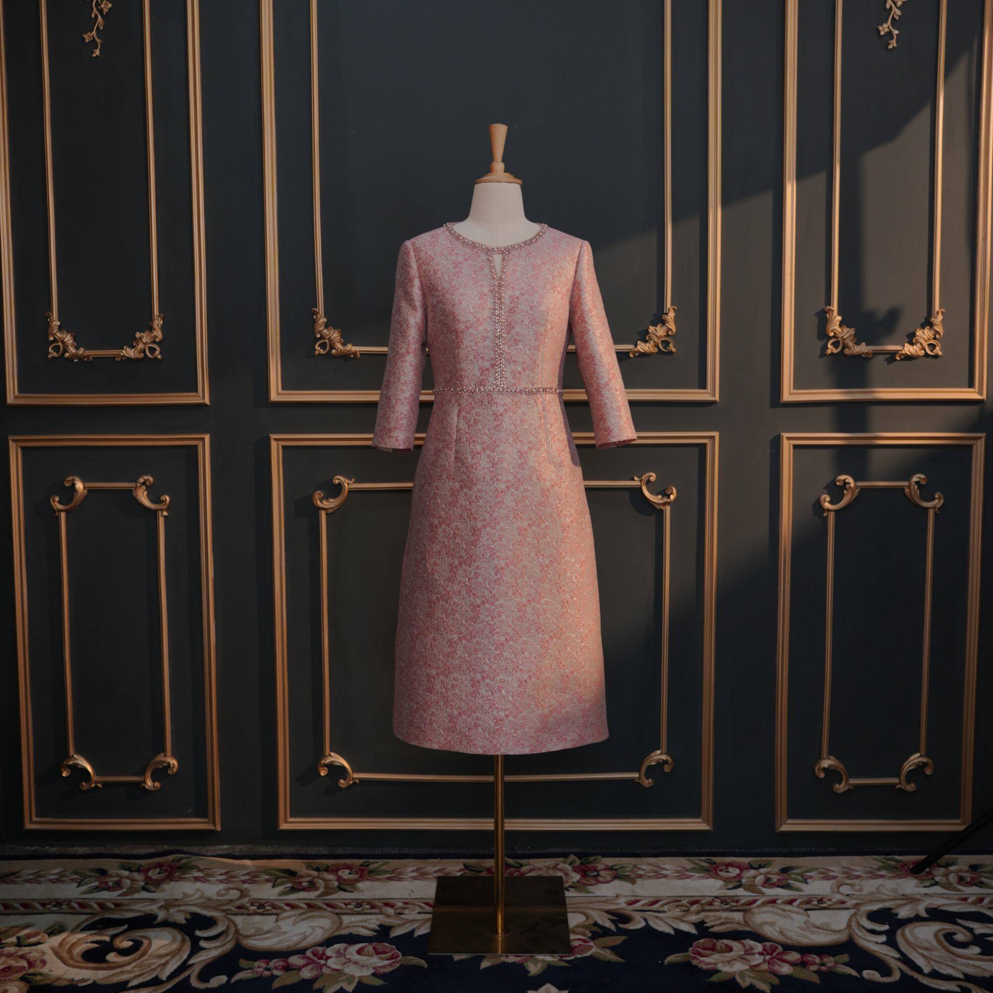 【支持改版定制】2025年新款洋气粉色喜婆婆气质婚宴礼服N061,女装/女士精品,礼服/晚装,淘宝优惠券,粉丝福利购,淘宝优惠卷