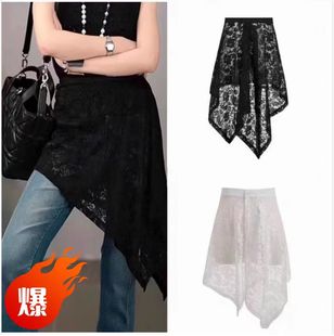 加大款 叠穿半身裙外搭遮臀神器裙帘围裙 蕾丝屁帘女2025新款