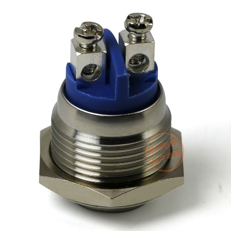 一佳不锈钢按钮开关YJ-GQ16H-10电源金属一常P开螺丝脚自复位16mm