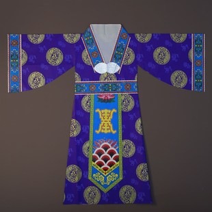 仙家纸衣服太爷纸袍太奶常服仙衣神仙纸衣纯手工制作寿紫长衫
