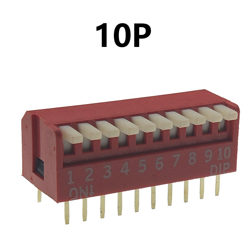 拨码开关2P 1/2/3/4/5/6/8位 2.54mm脚距 侧拨 琴键式 直插滑动型