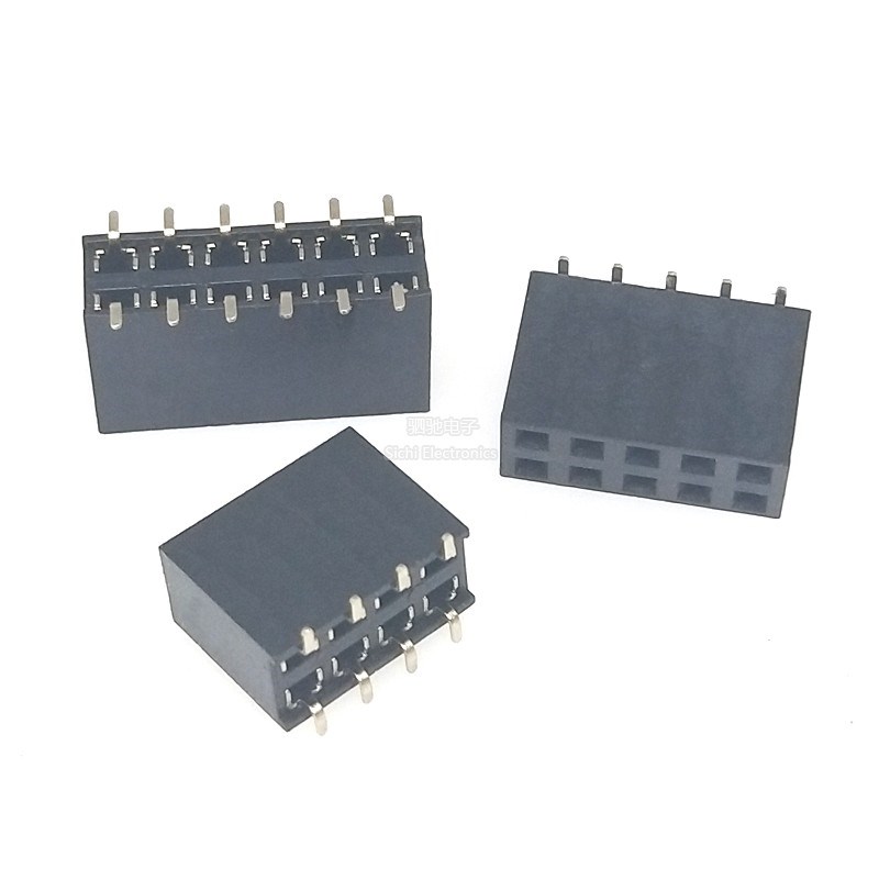 间距2.54MM贴片排母 2*3/4/5/6/7/8/9/10/20/40P立式双排针座母座