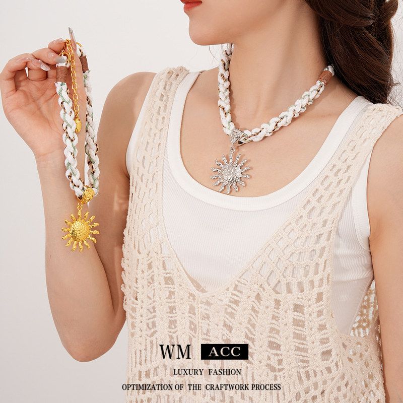 夸张高级感编织绳项链链项饰女