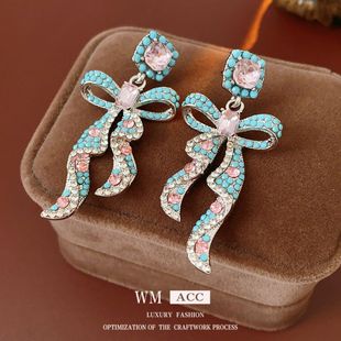 耳环耳钉耳饰中古 轻奢气质流苏银针高级感精致锆石蝴蝶结百搭时尚