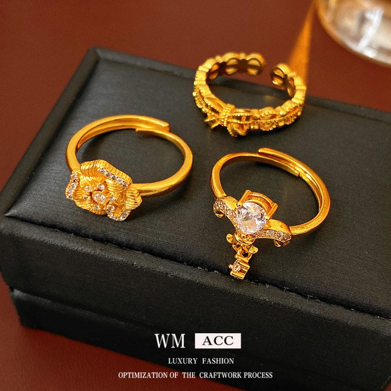 高级感中古女戒锆石时尚食指手饰