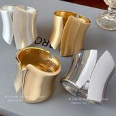 对称时尚 手环跨境批发 开口欧美手饰手镯不百搭高级感通勤宽面个性