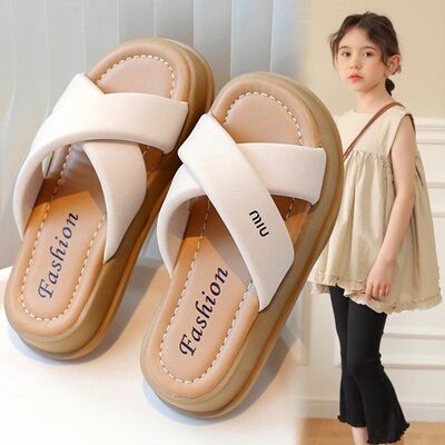 2025新款女童拖鞋夏天外穿洋气儿童女孩时尚凉拖外出时髦夏季厚底