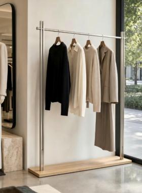 凯尼诗服装店展示架落地架不锈钢拉丝陈列挂衣架加厚男女童中岛架