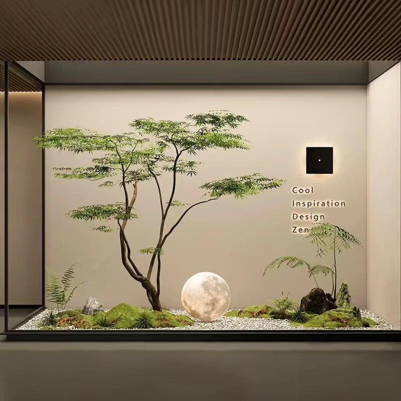 彷真绿色植物大型枫树鸡爪槭彷真树造景室内装饰假树彷生植物摆件