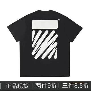 新款 off white 经典波浪减速条 ow短袖黑白t恤女22ss款圆领 夏季