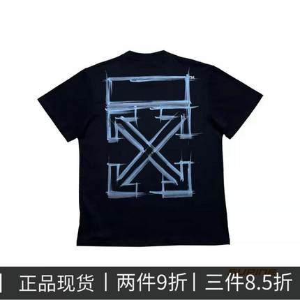 OFF WHITE OW 22ss 马克笔刷漆涂鸦箭头T恤圆领短袖半袖男女 夏季