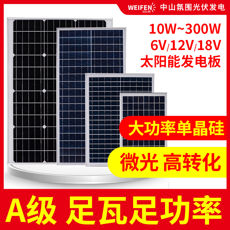 专业太阳能发电板18V36V氛围光伏