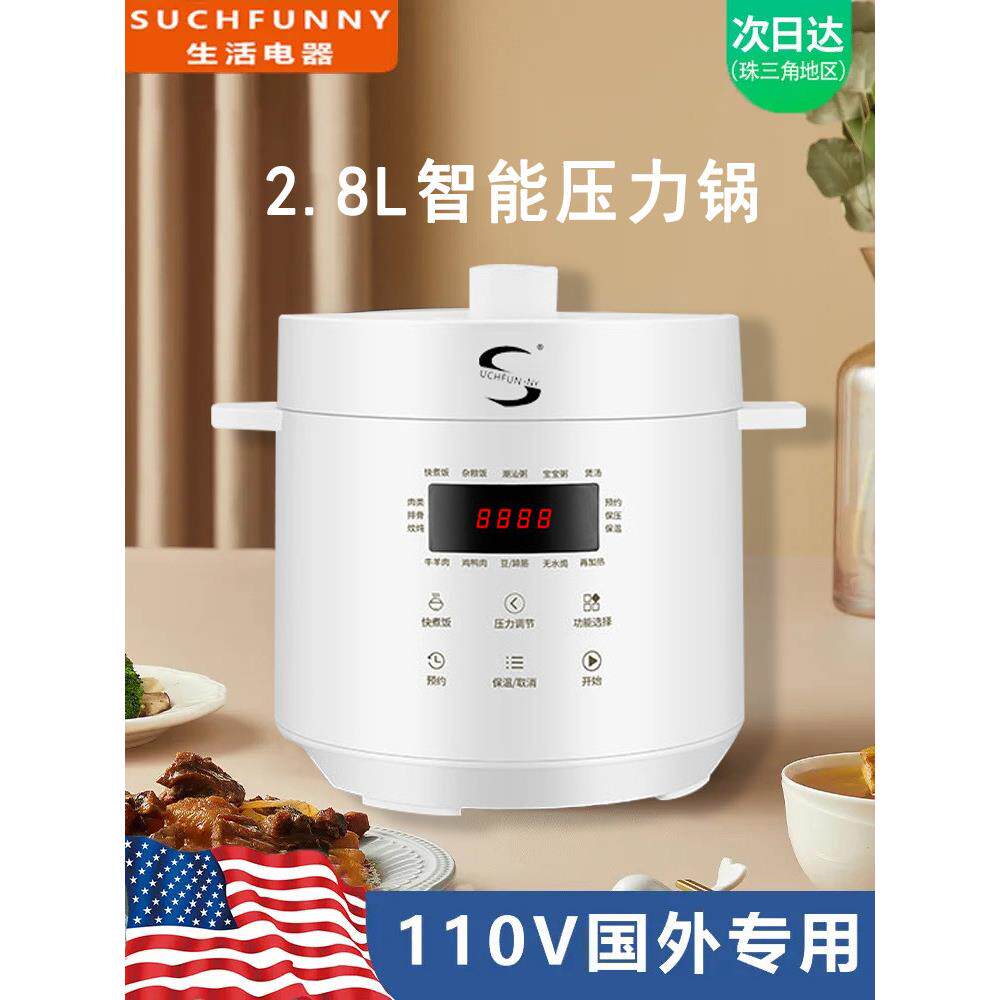 出口正品110v伏压力锅预约多功能美国加拿大英用迷你电饭煲出口小