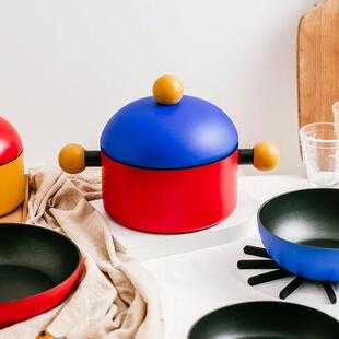 汤锅家用意大利进口tvs提薇司煎锅平底锅不沾锅小热奶锅双耳煮锅