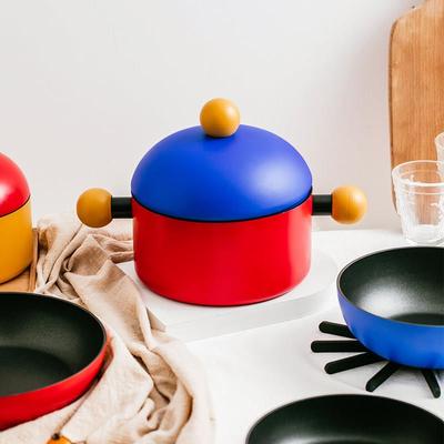 汤锅家用意大利进口tvs提薇司煎锅平底锅不沾锅小热奶锅双耳煮锅