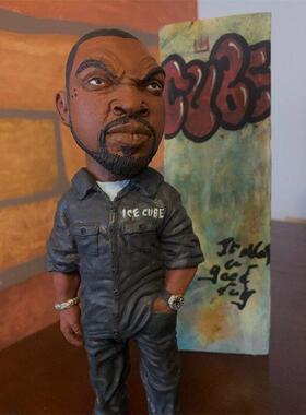 拳击手传奇人物形象雕塑泰森人物模型树脂工艺品小摆件桌面摆件