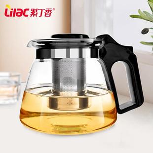 家用茶具茶吧机过滤冲水泡茶壶器大单壶 7Y耐热玻璃花红茶壶套装