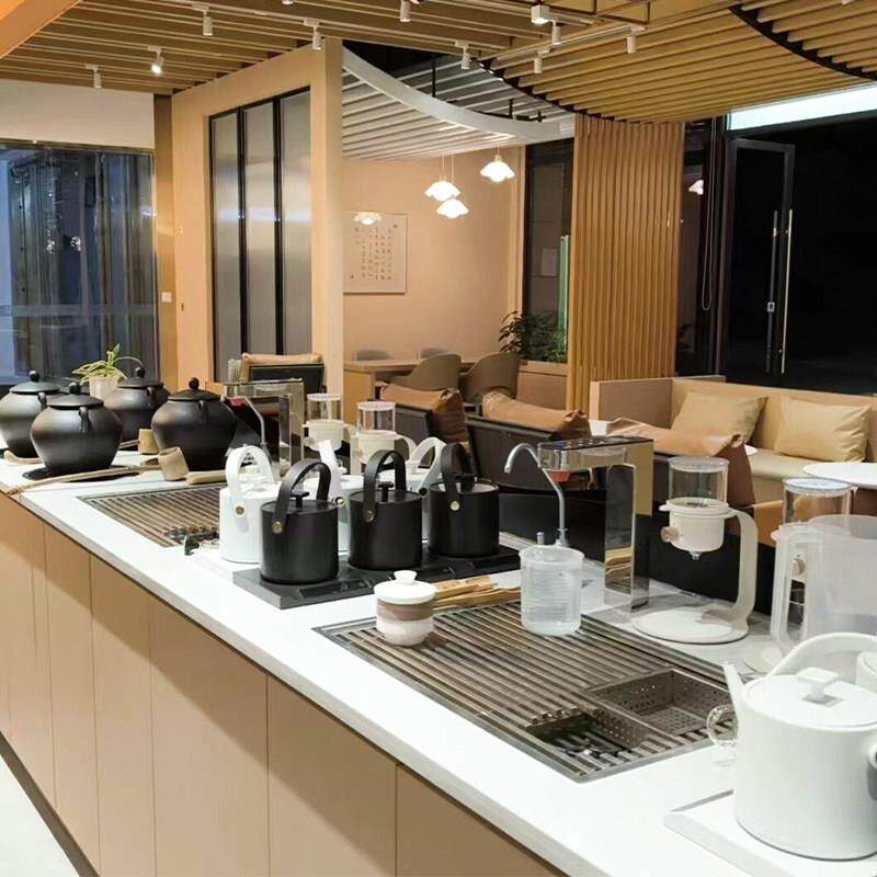 新中式冲泡区设备器具纯茶吧台操作台嵌入式冲茶滤水盘高压洗杯器