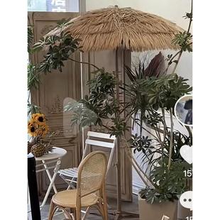 户外摆摊仿真茅草伞花园庭院遮阳稻草伞折叠沙滩伞海滩太阳伞包邮