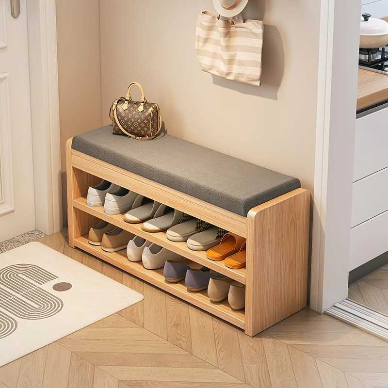 入户换鞋凳门口家用一体实木进门鞋柜窄长条穿鞋凳可坐置物架鞋架