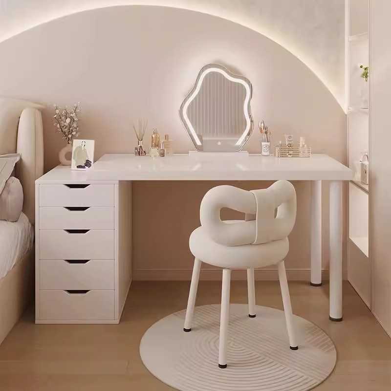 化妆桌梳妆台一体2025年新款女生卧室电脑桌带抽屉简约化妆桌工作