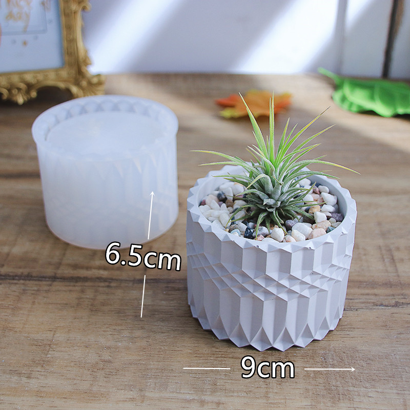 滴胶环氧树脂水泥混凝土硅胶模具多肉花盆花瓶笔筒收纳罐镜面石膏