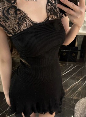 M900辣妹风性感针织连衣裙女夏修身显瘦小众设计感包臀短裙子